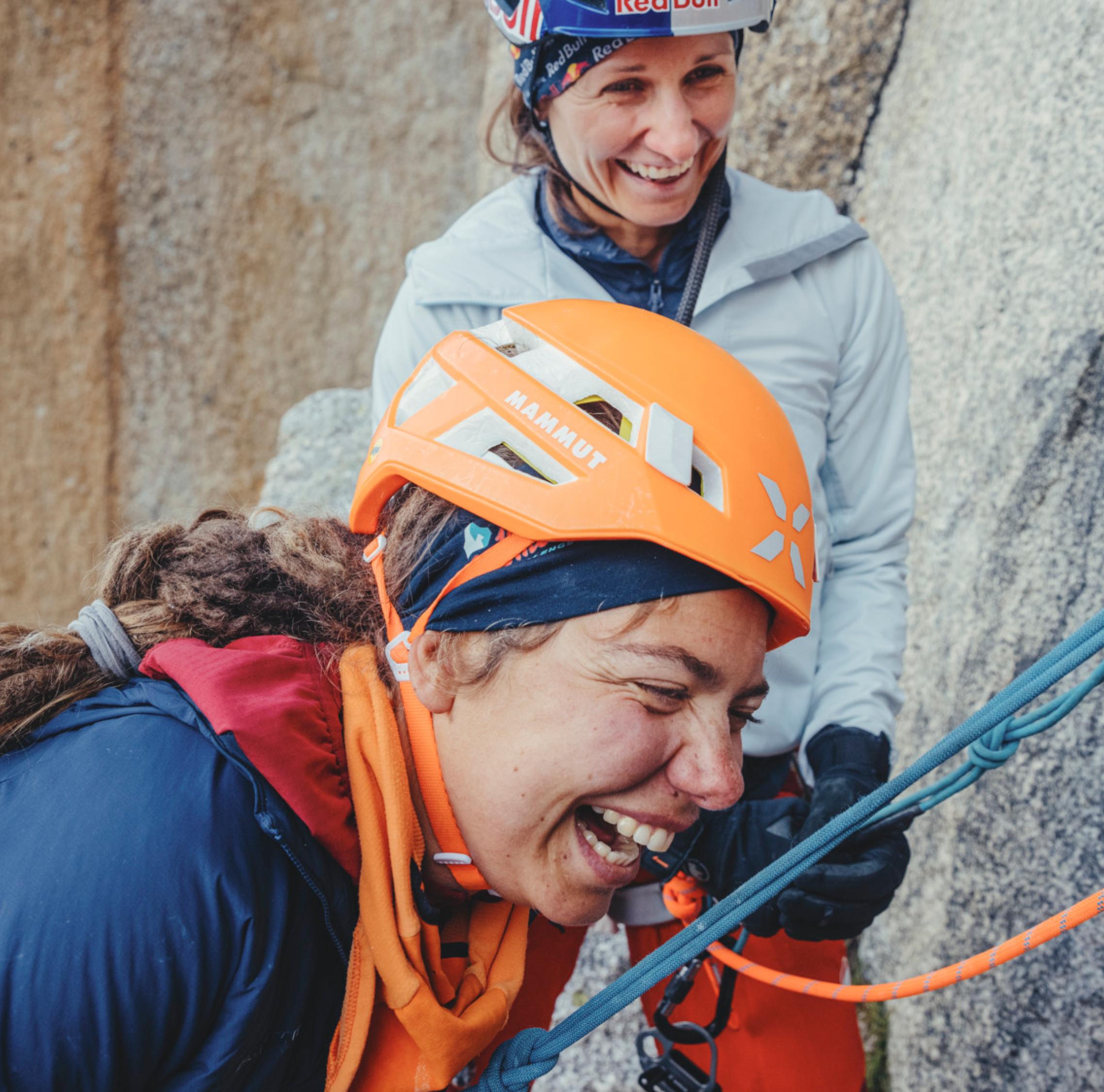 Two women are laughing.