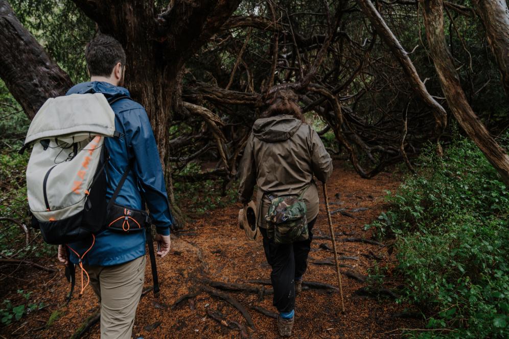 British Pilgrimage with the gough map of britain in Mammut Hiking Equipment