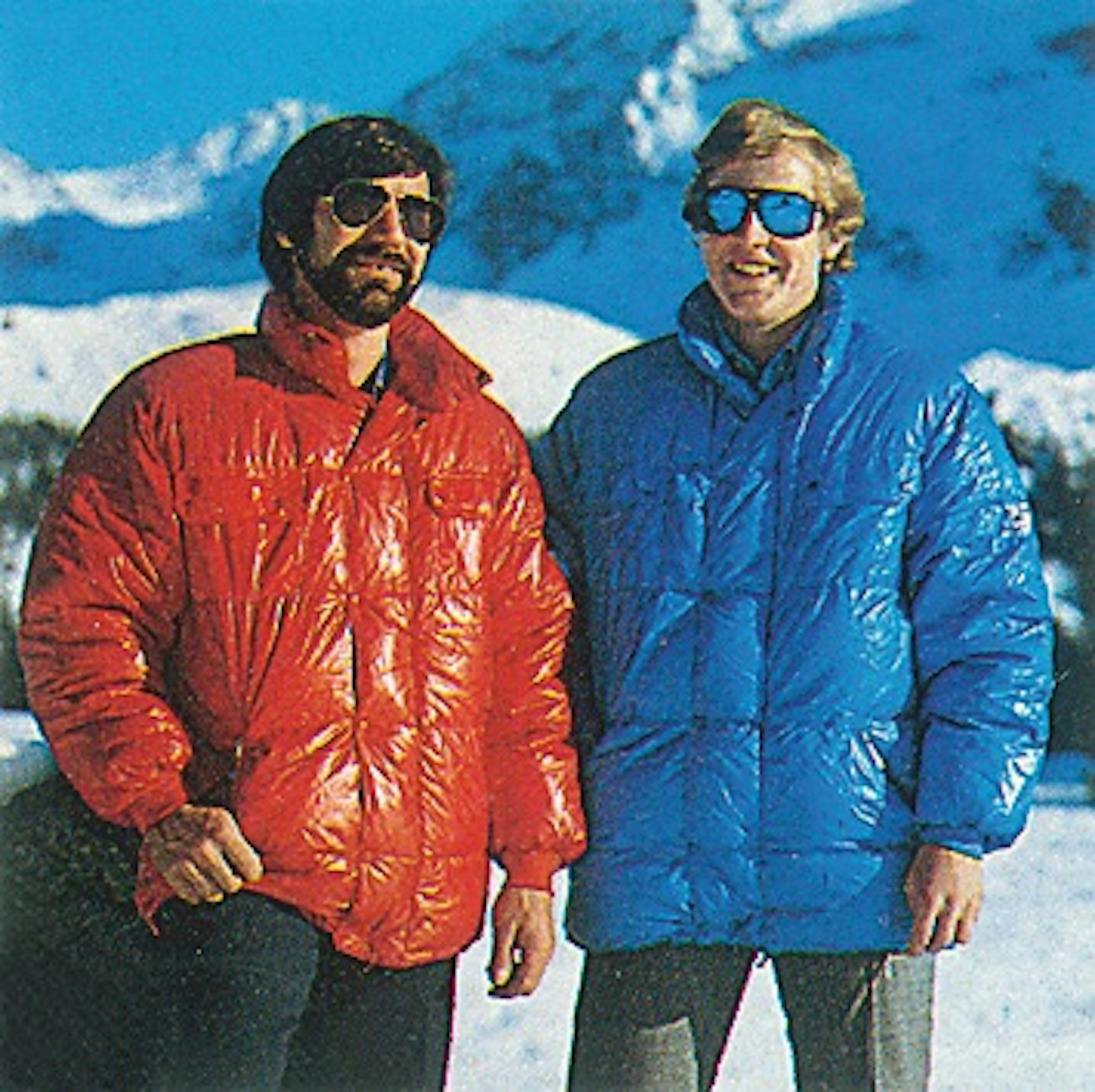 Mammut jackets from the past in blue and red