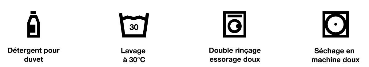 Care symbols for Mammut down jacket detergent: Wash at 30°C (65-85°F), rinse twice, low spin. Tumble dry Mammut gear for best results.