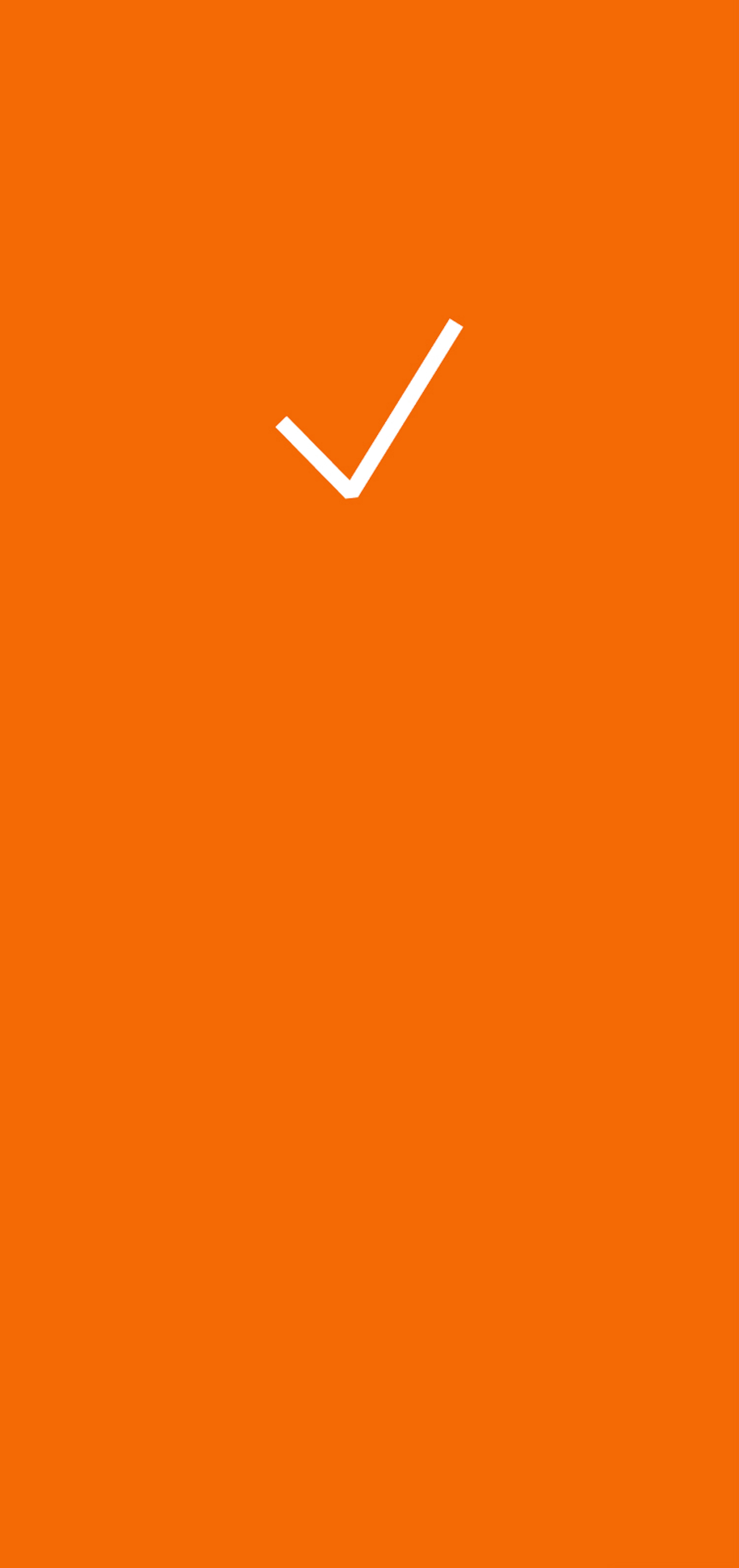 Weisser Hacken mit orangen Hintergrund 