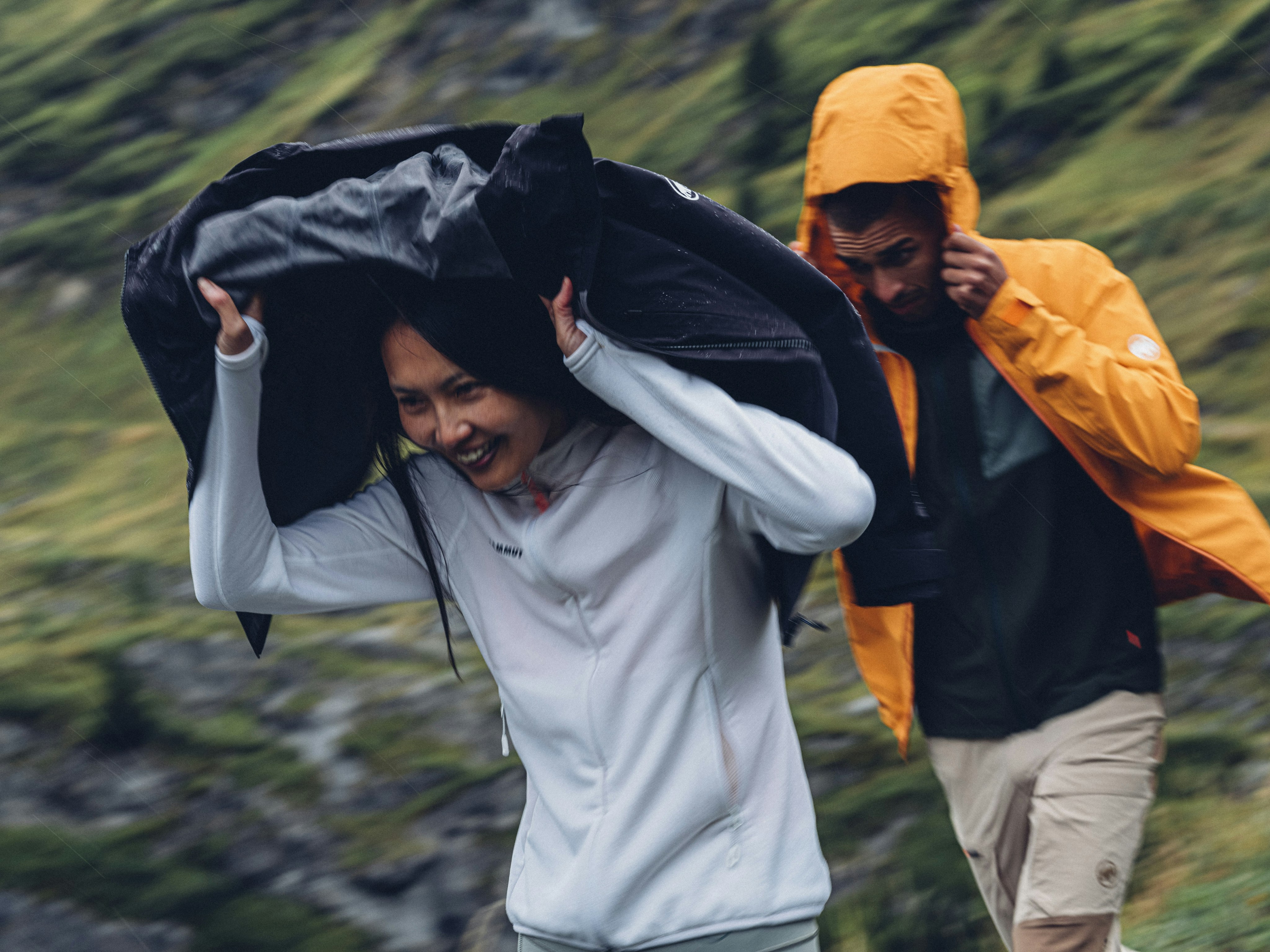 Hiking in Mammut clothing