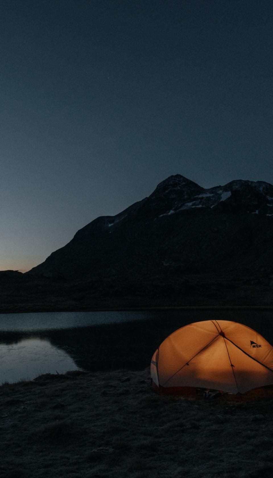 Camping at night