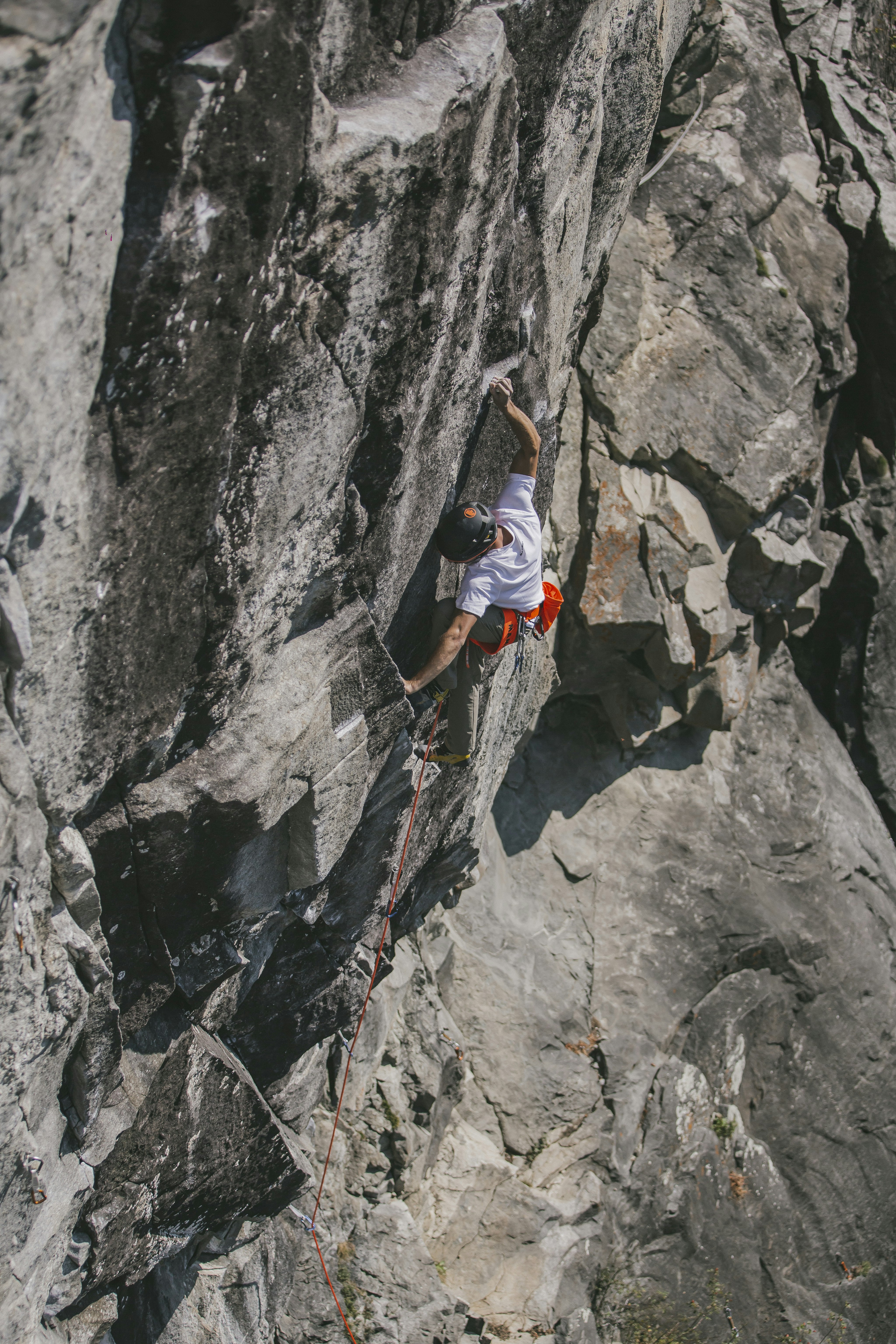 Man climbing a rock face