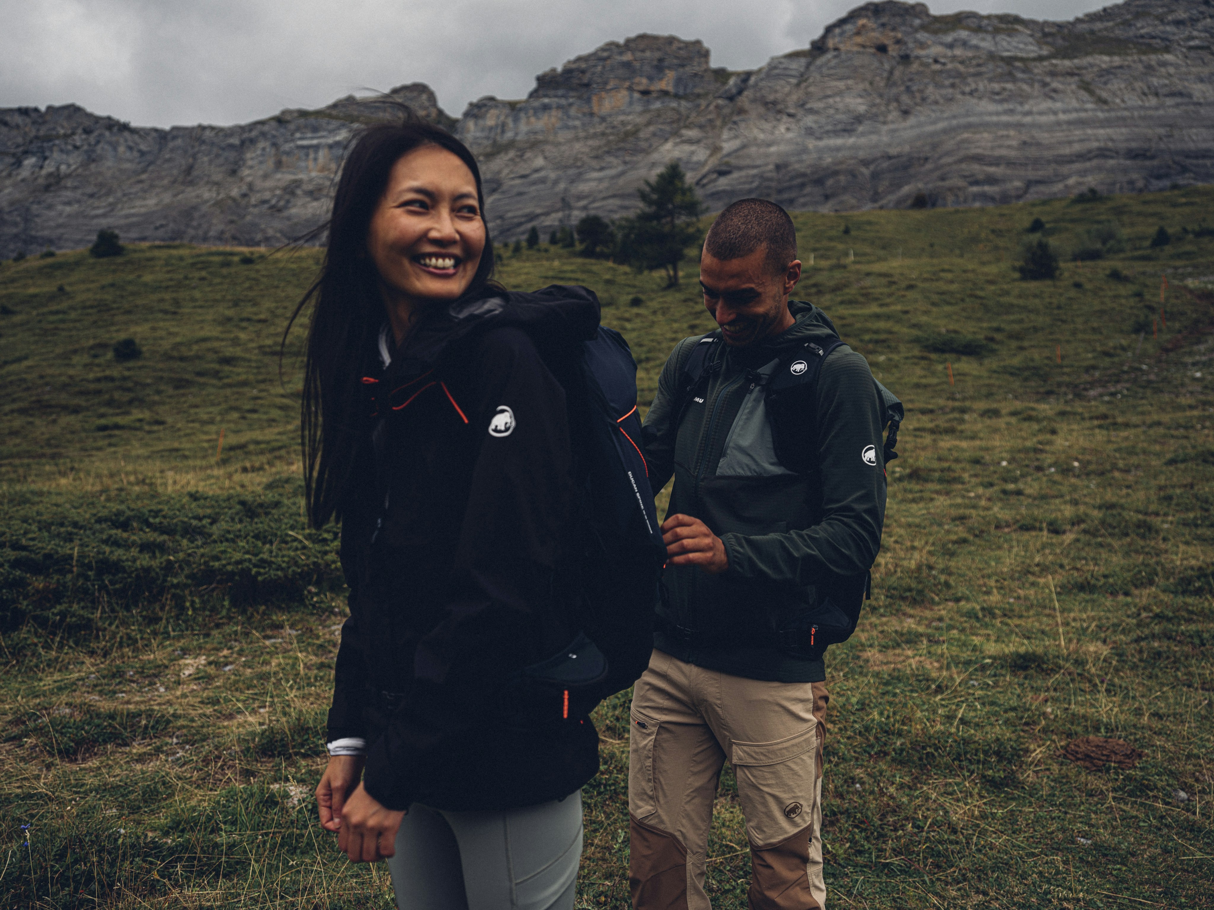 Hiking in Mammut clothing